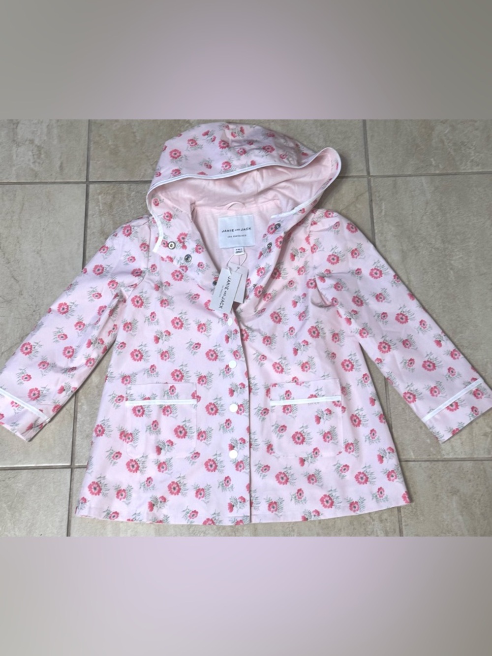 Janie and Jack The Floral Raincoat - Picture 5 of 13